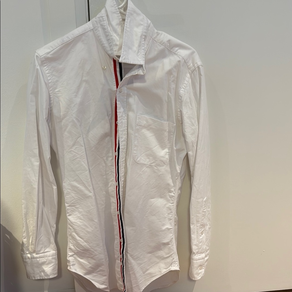 Thom Browne White and Red Casual Button Down Shirt